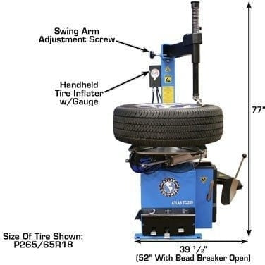 Atlas TC229 Tire Changer + WB11 Wheel Balancer Combo Package