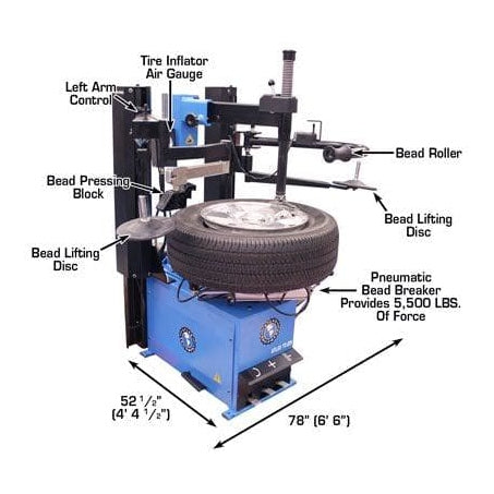 Atlas TC229DAA Rim-Clamp Tire Changer w/ Dual Assist Arms