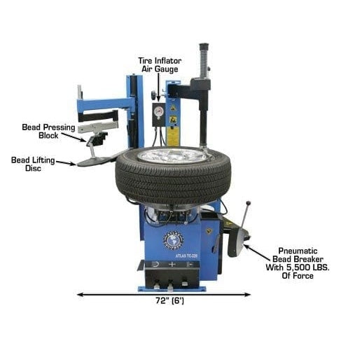 Atlas TC229LH Rim-Clamp Tire Changer w/ Assist Arm