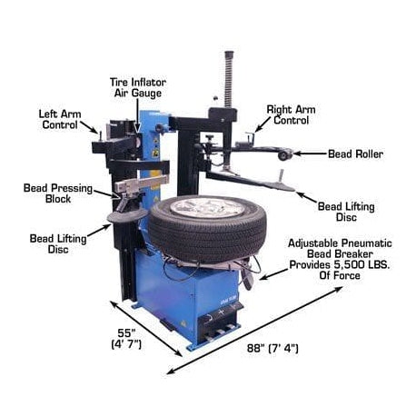 Atlas TC289DAA Extra Large Rim-Clamp Tire Changer w/ Dual Assist Arms