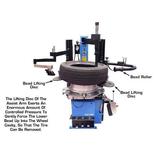 Atlas TC289DAA Extra Large Rim-Clamp Tire Changer w/ Dual Assist Arms