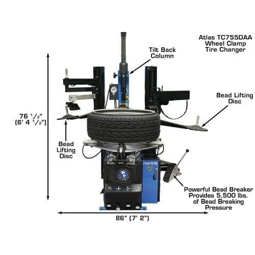 Atlas TC755DAA Wheel Clamp Tire Changer