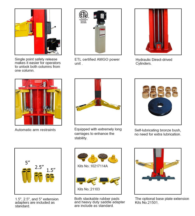 AMGO OH-18 18,000 lb 2 Post Lift