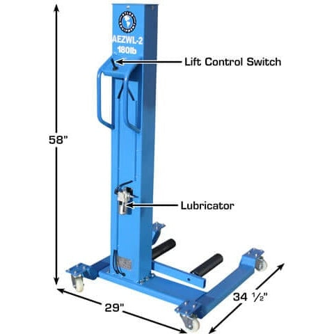 Atlas 180 LB. Capacity Offset Pneumatic Portable Wheel Lift