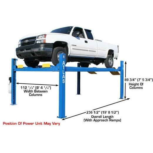 Atlas 412 12,000 lb 4-Post Lift + RJ6 Jacks Combo