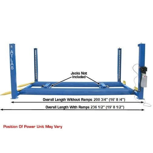 Atlas 412 12,000 lb 4-Post Lift + RJ6 Jacks Combo