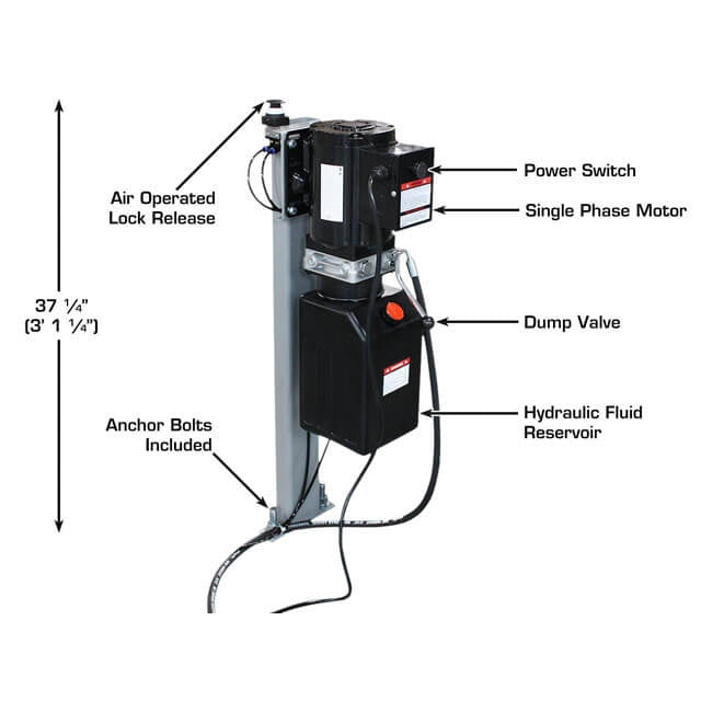 Atlas 6PL 6,000 lb Open Center Low Rise Lift