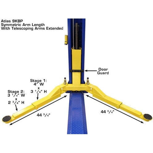 Atlas 9KBPX 9,000 lb Baseplate 2 Post Lift