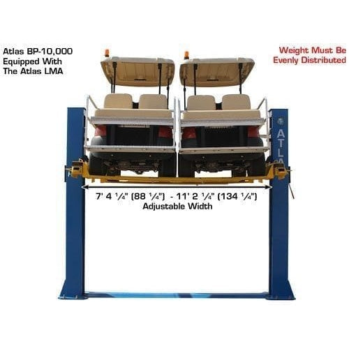 Atlas 9KBPX 9,000 lb Baseplate 2 Post Lift w/ LMA Combo