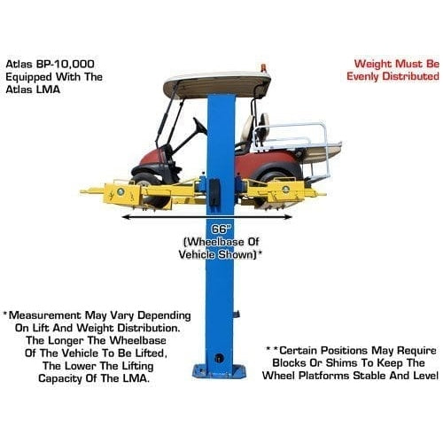 Atlas 9KBPX 9,000 lb Baseplate 2 Post Lift w/ LMA Combo