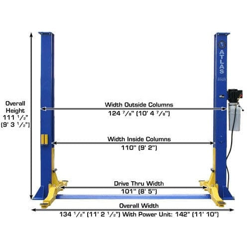 Atlas 9KBPX 9,000 lb Baseplate 2 Post Lift