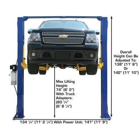 Atlas 9KOHX 9,000 lb Overhead 2-Post Lift w/ LMA Combo