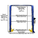 Atlas 9KOHX 9,000 lb Overhead 2-Post Lift w/ LMA Combo