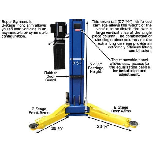 Atlas 9OHSC 2-Post Lift + Lawn Mower Adapter Combo