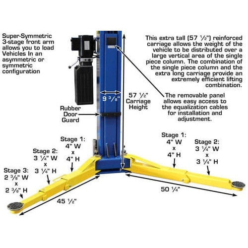 Atlas 9OHSC 9,000 lb Overhead 2-Post Lift