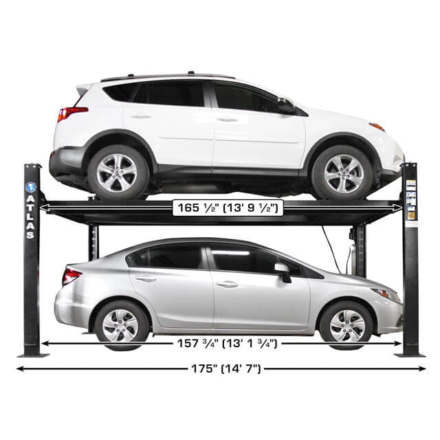 Atlas ALI Certified APEX 8 4 Post Lift + RJ35 Sliding Jacks Combo