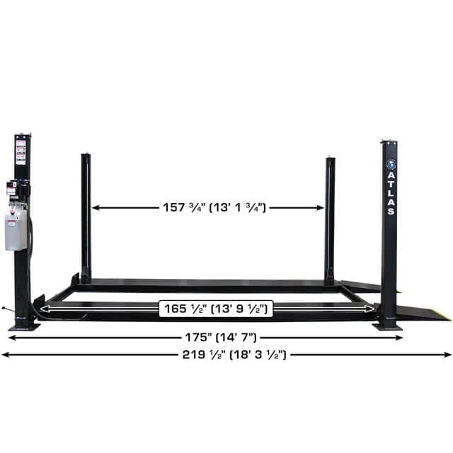 Atlas ALI Certified APEX 8 4 Post Lift + RJ35 Sliding Jacks Combo