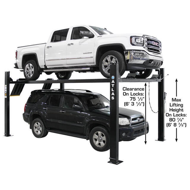 Atlas ALI Certified APEX9 4 Post Lift + RJ6 Rolling Bridge Jacks Combo