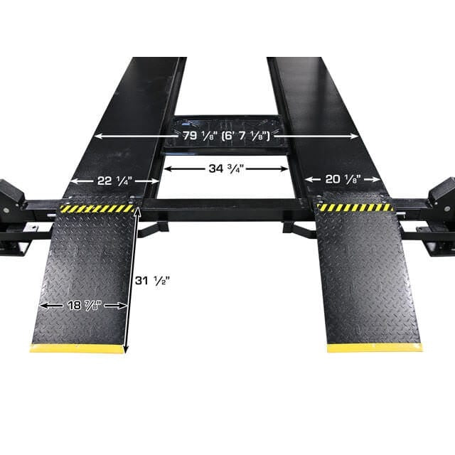 Atlas ALI Certified APEX9 4 Post Lift + RJ6 Rolling Bridge Jacks Combo