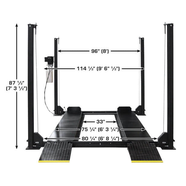 Atlas Apex 8 ALI Certified 8,000 lb 4-Post Lift