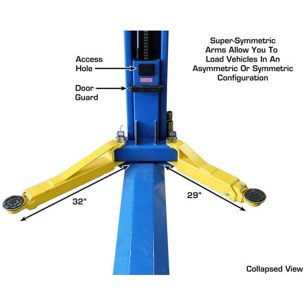 Atlas BP8000 2-Post Lift + Lawn Mower Adapter Combo