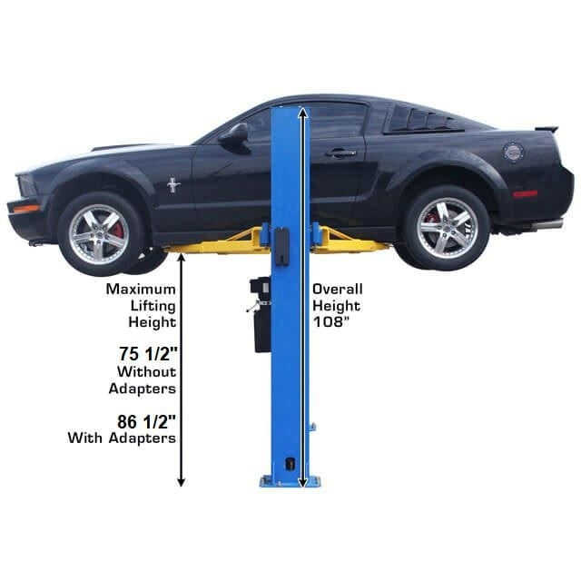 Atlas BP8000 2-Post Lift + Lawn Mower Adapter Combo