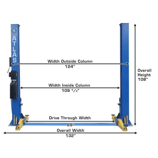 Atlas BP8000 8,000 lb Baseplate 2 Post Lift