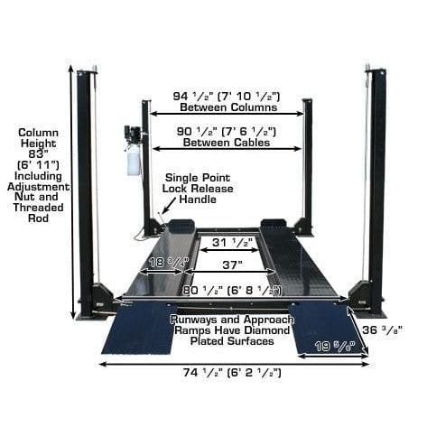 Atlas Garage PRO8000 8,000 lb 4-Post Lift