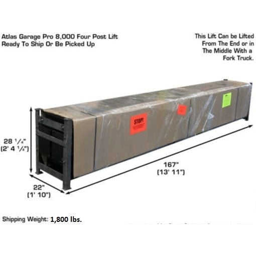 Atlas Garage PRO8000 8,000 lb 4-Post Lift