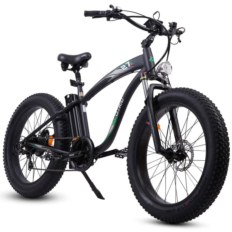 Ecotric UL Certified Hammer Electric Fat Tire Beach Snow Bike - Matt Black