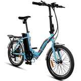 Ecotric UL Certified 20inch Blue Starfish Portable and Folding Electric Bike