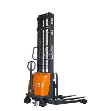 EKKO EA15A-118 3300lbs. Semi-Electric Straddle Stacker