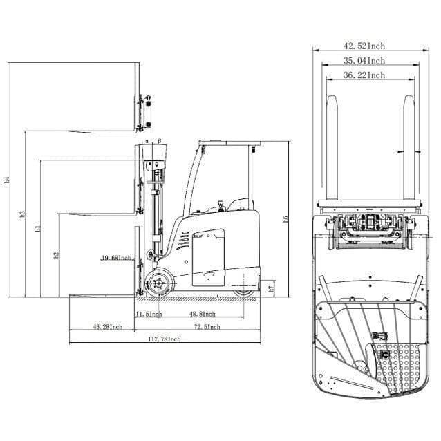 EKKO EK18RF-Li Stand-up Rider Forklift