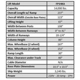 Tuxedo FP14KA 14,000 lb Four Post Alignment Lift - Chain Driven