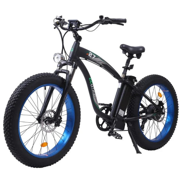 Ecotric UL Certified Hammer Electric Fat Tire Beach Snow Bike - Blue