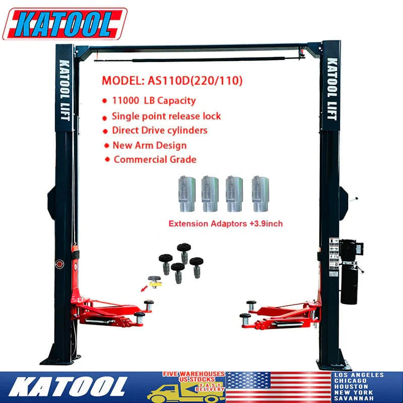 Katool KT-AS110D 11,000lbs Asymmetrical 2 Post Lift