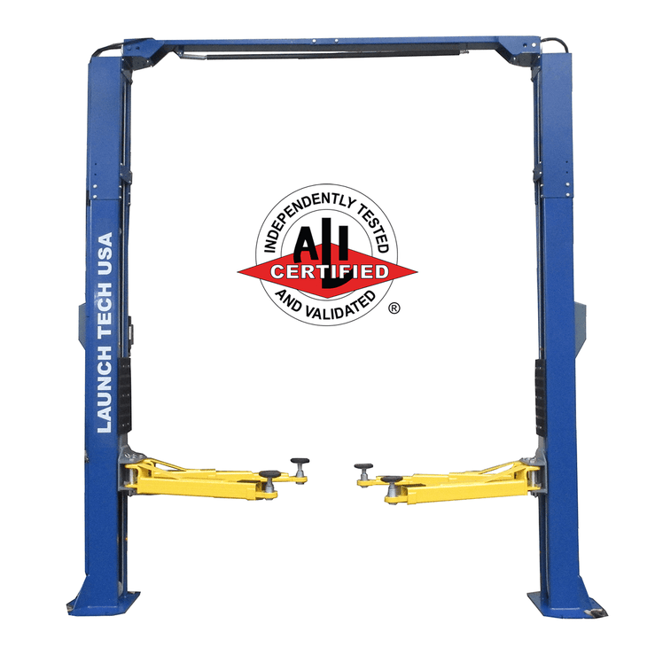 Launch Tech USA TLT210-XT 10,000lb. Capacity Two Post Lift with Adjustable Height and Width.