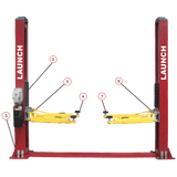 Launch Tech USA TLT240SB 9,000 lb Two Post Floor Plate - Symmetric - RED