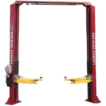 Launch Tech USA TLT240SC 9,000 lb Two Post Clear Floor - Asymmetric - RED