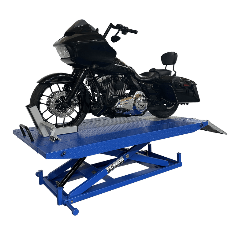 Tuxedo M-1500C-HR 1,500 lb High Rise Motorcycle Lift Bench w/ Vise, Sides, Balance Bar, Pump