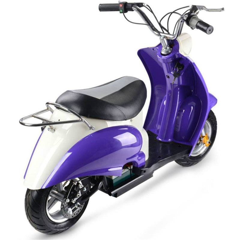 MotoTec 24v Electric Moped Purple