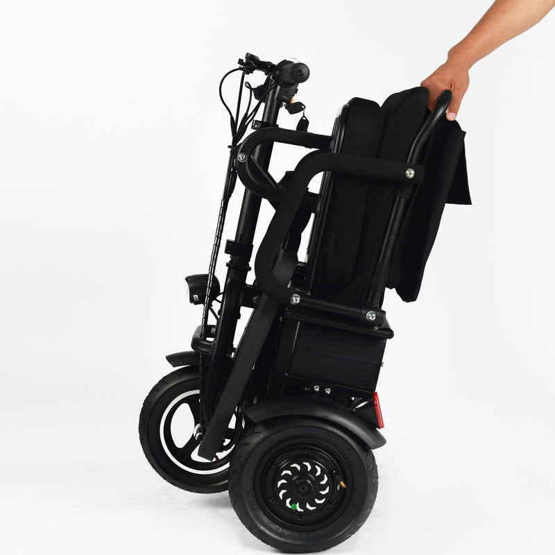 MotoTec Folding Mobility Electric Trike 48v 700w Dual Motor Lithium Black