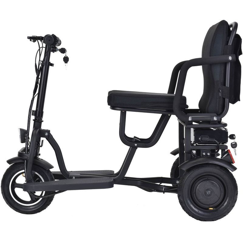 MotoTec Folding Mobility Electric Trike 48v 700w Dual Motor Lithium Black