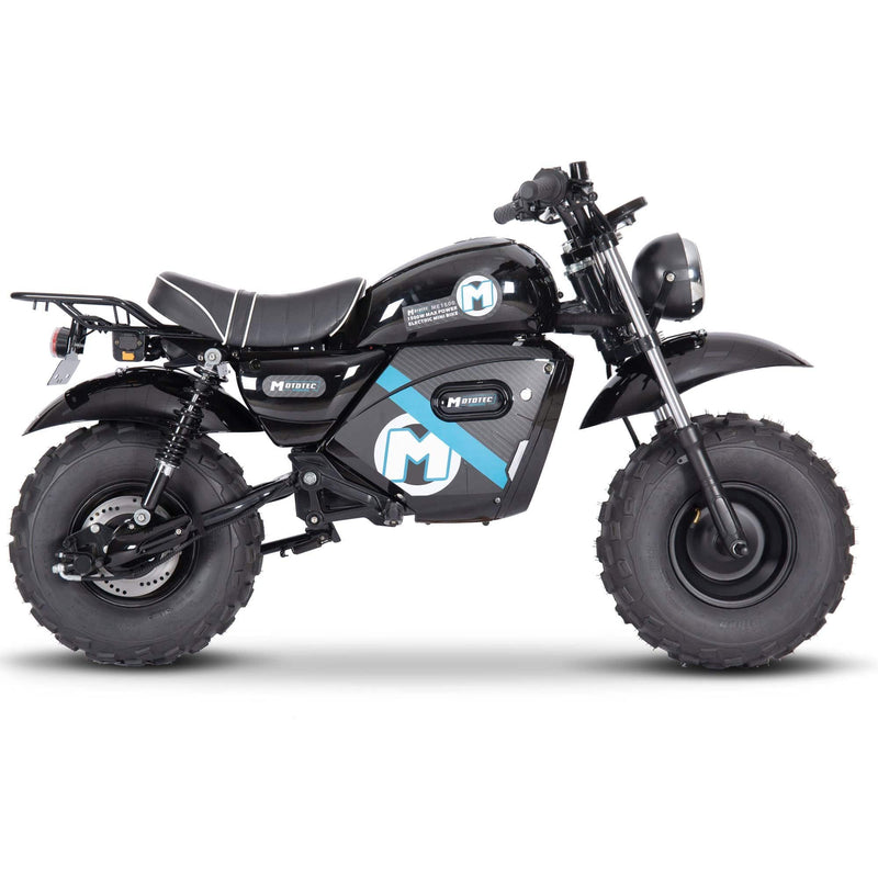 MotoTec 60v 1500w Electric Powered Mini Bike Lithium Black