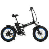 Ecotric 48V Fat Tire Portable and Folding Electric Bike with LCD Display - Black and Blue