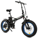 Ecotric 48V Fat Tire Portable and Folding Electric Bike with LCD Display - Black and Blue