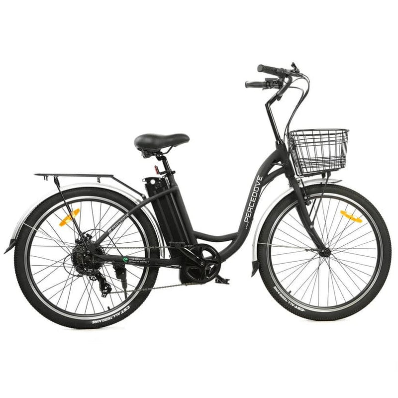 Ecotric 26inch Peacedove Electric City Bike with Basket and Rear Rack