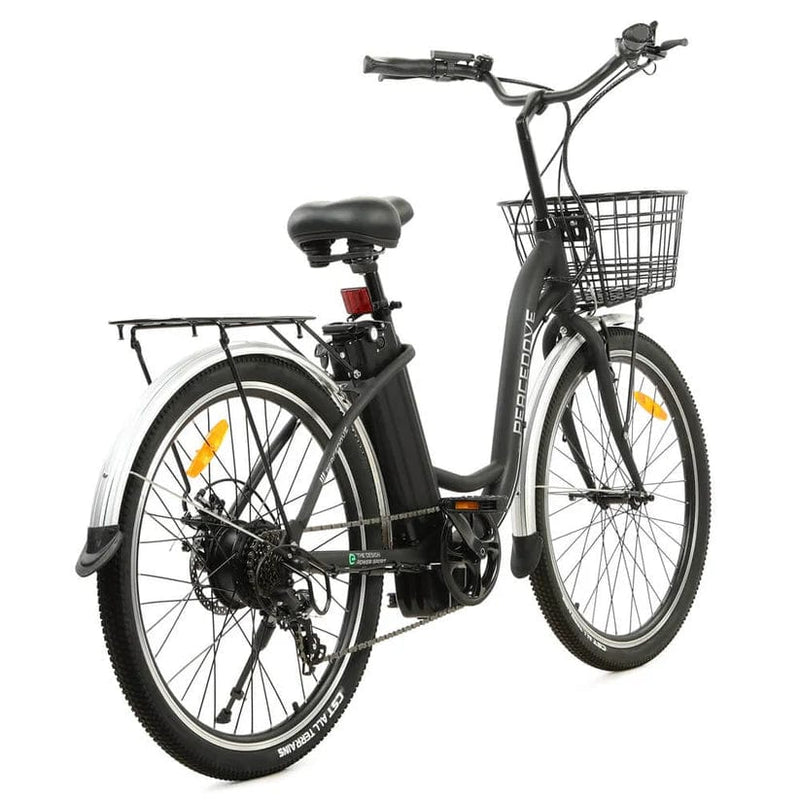 Ecotric 26inch Peacedove Electric City Bike with Basket and Rear Rack