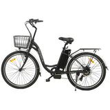 Ecotric 26inch Peacedove Electric City Bike with Basket and Rear Rack