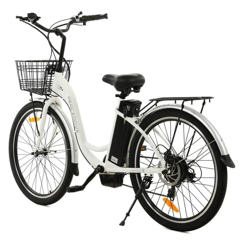 Ecotric 26inch Peacedove Electric City Bike with Basket and Rear Rack